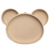 Farfurie din silicon cu ventuza, AppeKids, Panda - Bubble Beige - 6