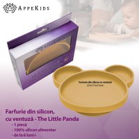 Farfurie din silicon cu ventuza, AppeKids, Panda - Honey - 2