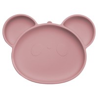 Farfurie din silicon cu ventuza, AppeKids, Panda - Old Rose - 6