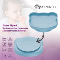 Farfurie din silicon cu ventuza, AppeKids, The Little Bear - Aqua Blue - 4