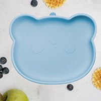 Farfurie din silicon cu ventuza, AppeKids, The Little Bear - Aqua Blue - 1