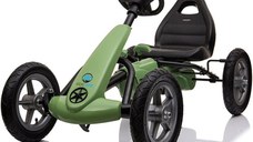 Kart KidsCare cu Pedale si Roti Gonflabile Karera Verde