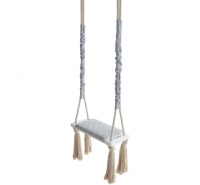 Leagan din lemn si spuma pentru copii WoodSwing by BabySteps, Catifea Velvet Grey - 1