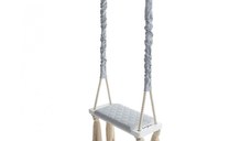 Leagan din lemn si spuma pentru copii WoodSwing by BabySteps, Catifea Velvet Grey