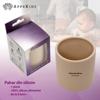 Pahar din silicon, AppeKids - Bubble Beige - 2