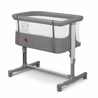 Patut co-sleeper, Lionelo, Aurora, 3 in 1, Cu leganare si setare unghiulara, Include saltea cu densitate T25 si geanta transport, Reglabil in 5 pozitii pe inaltime, Pana la 9 kg, 0 luni+, 85x60x66 cm, Conform cu EN 1130:2019+AC:2020, EN 16890:2, Gri - 4