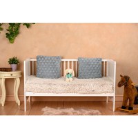 Patut din Lemn BabyNeeds Nadia Transformabil Pentru Bebe si Junior 140x70 cm Alb - 6