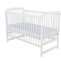 Patut din Lemn BabyNeeds Ola 120X60 cm Alb + Saltea 8 cm - 2