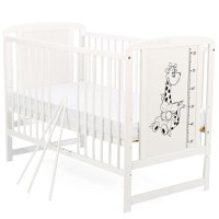 Patut din Lemn BabyNeeds Timmi Girafa 120x60 cm Alb - 6