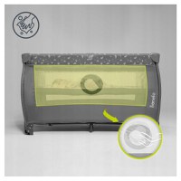 Patut pliant, Lionelo, Stefi Plus, Cu doua nivele, Cu intrare laterala cu fermoar, 2 roti, 120x60 cm, Conform cu standardul european de securitate EN 716, Gri - 3