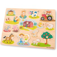 Puzzle New Classic Toys din Lemn Ferma 17 piese - 1