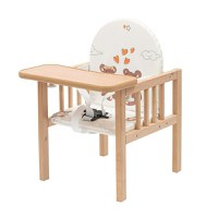 Scaun de masa, New Baby, 2 in 1, Din lemn, Inaltime 93 cm, Victory Natur - 3