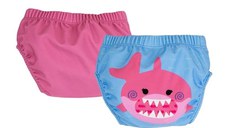 Set 2 Chilotei de Baie Impermeabili Zoocchini Pink Shark cu Protectie UPF50 Marime M 12-24 Luni