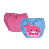 Set 2 Chilotei de Baie Impermeabili Zoocchini Pink Shark cu Protectie UPF50 Marime M 12-24 Luni - 1