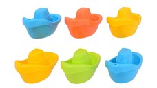 Set 6 barcute pentru baie, Happy World, 12 x 6 x 6 cm, 6 luni - 4 ani, Conform cu standardul de siguranta EN71, Multicolor