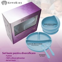 Set Diversificare, AppeKids, 100% Silicon, Basic - Aqua Blue - 2