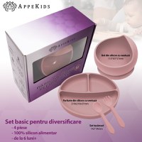 Set Diversificare, AppeKids, 100% Silicon, Basic - Old Rose - 2