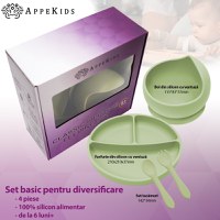 Set Diversificare, AppeKids, 100% Silicon, Basic - Raw Green - 2