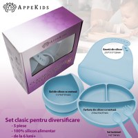 Set Diversificare, AppeKids, 100% Silicon, Classic - Aqua Blue - 2