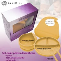 Set Diversificare, AppeKids, 100% Silicon, Classic - Honey - 2