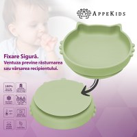 Set Diversificare, AppeKids, 100% Silicon, Kitty - Raw Green - 4