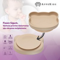 Set Diversificare, AppeKids, 100% Silicon, Panda - Bubble Beige - 3