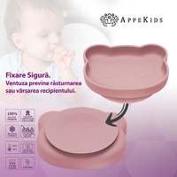 Set Diversificare, AppeKids, 100% Silicon, Panda - Old Rose - 4