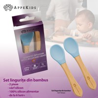 Set Lingurite din bambus, AppeKids - Aqua Blue - 2