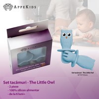 Set Tacamuri din silicon, AppeKids, OWL - Aqua Blue - 2