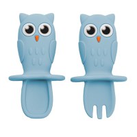 Set Tacamuri din silicon, AppeKids, OWL - Aqua Blue - 6