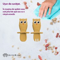 Set Tacamuri din silicon, AppeKids, OWL - Honey - 3