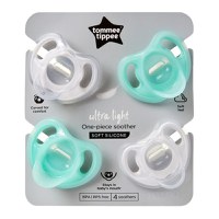 Suzeta Ortodontica Tommee Tippee Ultra Light 0-6 luni Transparent-Turcoaz 4 buc - 1