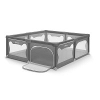 Tarc de joaca copii, Lionelo, Willow XL,180 x 200 cm, Pliere compacta, Include geanta de transport, Din plasa, Cu doua intrari laterale si fermoar, Cu ventuze pentru stabilitate, Conform cu EN 12227:2010, Gri - 3