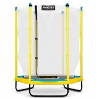 Trambulina pentru copii, Neo-Sport, 140 cm, 4,5 ft, cu plasa interioara, Galbena - 1