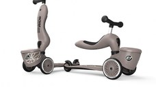 Trotineta copii cu sezut, suport jucarie, transformabila 2in1, HighwayKick 1 Lifestyle Brownlines, 1-5 ani, pana la 50 kg, Scoot Ride