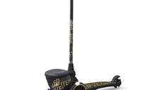 Trotineta copii pliabila cu roti luminoase, suport jucarie, Highwaykick 2 Black Gold Limited, 2 ani +, pana la 50 kg, Scoot Ride