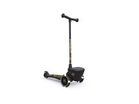 Trotineta copii pliabila cu roti luminoase, suport jucarie, Highwaykick 2 Black Gold Limited, 2 ani +, pana la 50 kg, Scoot Ride - 2