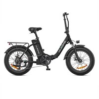 Bicicleta electrica pliabila ULZOMO E-bike Dolphin 20, 350W, 36V 13Ah, autonomie 89km, viteza maxima 25km/h, Black, 20'' - 1