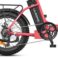 Bicicleta electrica pliabila ULZOMO E-bike Dolphin 20, 350W, 36V 13Ah, autonomie 89km, viteza maxima 25km/h, Pink, 20'' - 6