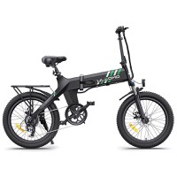 Bicicleta electrica pliabila Ulzomo Ridge 20 E-bike, 250W, 36V 15.6Ah, autonomie 60km, viteza maxima 25km/h, Black, 20'' - 6