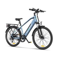 Bicicleta electrica Ulzomo Metro 26 E-bike, 250W, 36V 17Ah, autonomie 100km, viteza maxima 25km/h, Blue, 26'' - 2