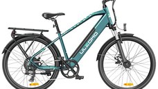 Bicicleta electrica Ulzomo Metro 26 E-bike, 250W, 36V 17Ah, autonomie 100km, viteza maxima 25km/h, Green, 26''