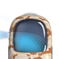 Rucsac cu hublou PETKIT Cat Travel Bag 2, Ventilare, Sistem iluminare, Desert Camo - 3