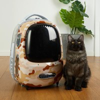 Rucsac cu hublou PETKIT Cat Travel Bag 2, Ventilare, Sistem iluminare, Desert Camo - 4