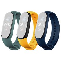 Set 3 curele Bratara fitness Xiaomi Mi Smart Band 5 - Verde, Galben, Albastru - 1