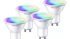 Set 4 Becuri Yeelight LED GU10 Smart Bulb W1, Multicolor, 4.5W, 350 lm