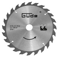 Disc pentru fierastrau circular, taiere lemn Guede 58172, O190x20 mm, 24 dinti - 1