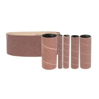 Set banda si clindri de slefuire pentru masina de slefuit cu ax GSBSM 450 Guede 38364, K80, 6 piese - 1