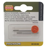 Set biaxuri diamantate cu varf sferic Micromot Proxxon 28232, O2.2 mm, 2 bucati - 1