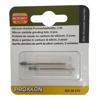 Set biaxuri din carbura de siliciu de forma cilindrica Micromot Proxxon 28270, O2.5 mm, 2 piese - 1